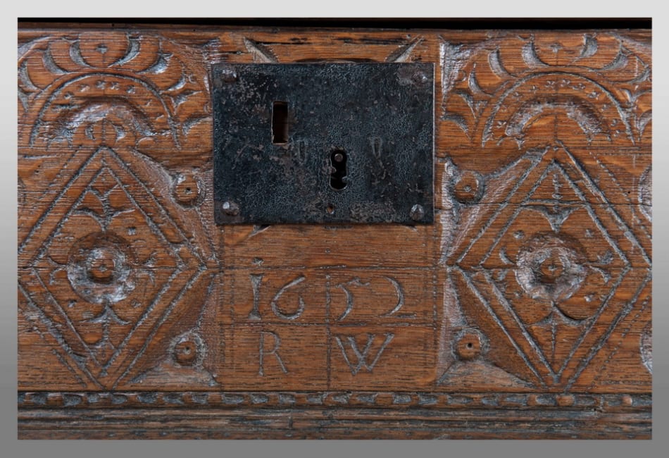 Mid 17th century boarded box