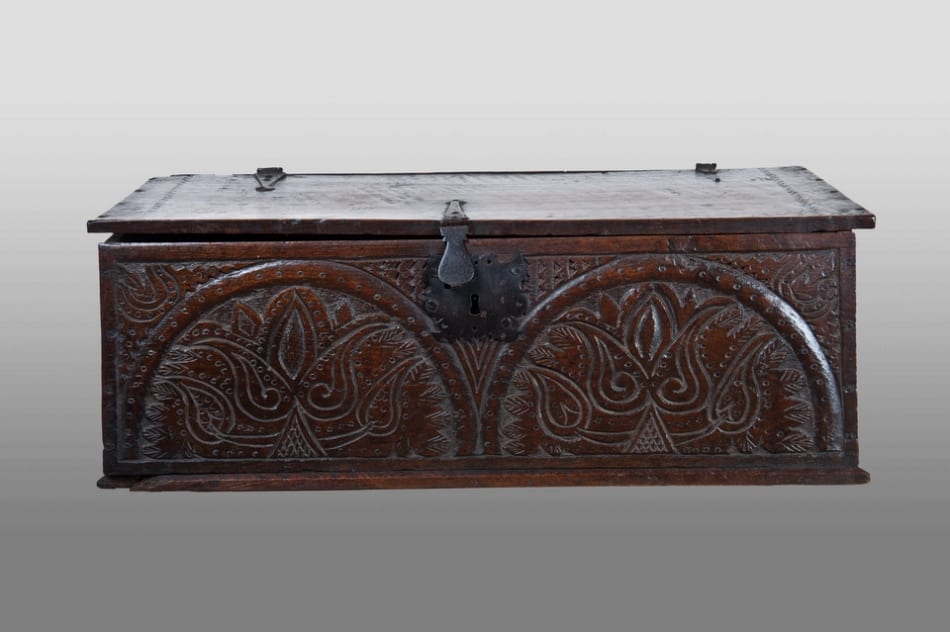 Mid 17th century oak writing slope