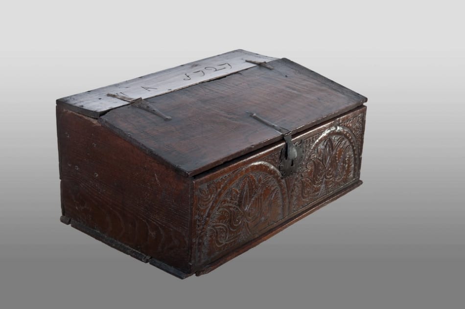 Mid 17th century oak writing slope