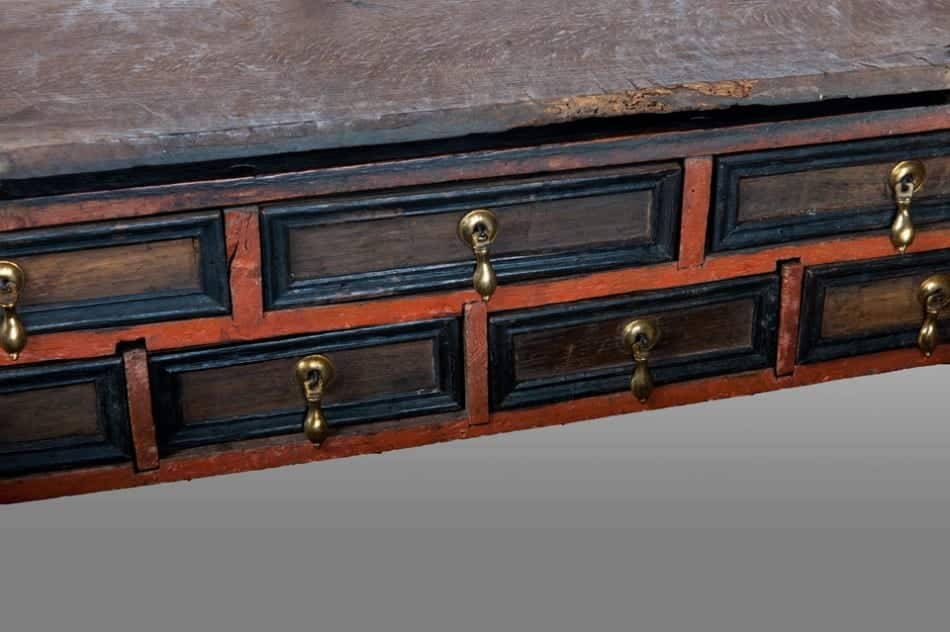 Mid 17th century oak writing slope