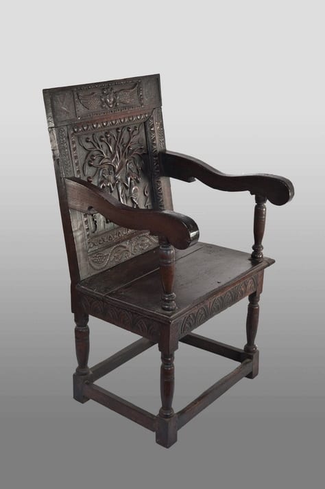 Charles I Adam and Eve oak armchair