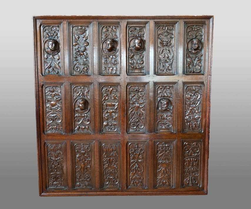 Henry VIII oak carved panelling