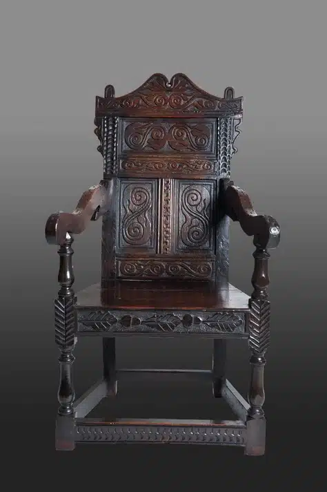 Charles II oak armchair
