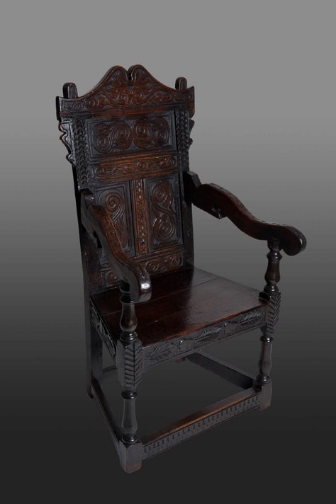 Charles II oak armchair