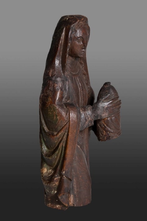 Late gothic oak sculpture of Mary Magdalene