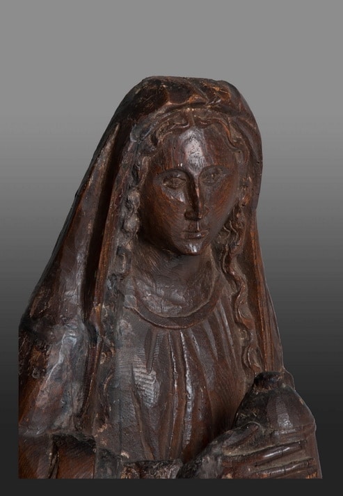 Late gothic oak sculpture of Mary Magdalene