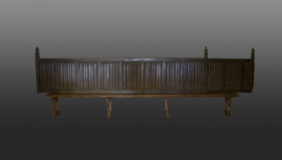 Henry VIII linenfold wall bench