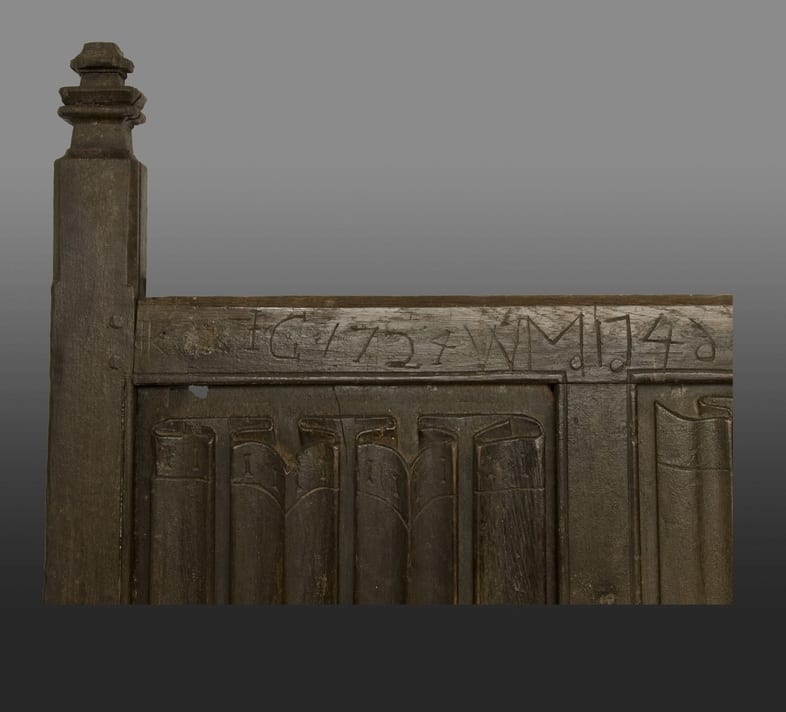 Henry VIII linenfold wall bench