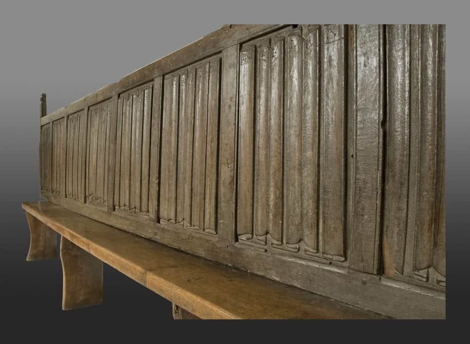Henry VIII linenfold wall bench