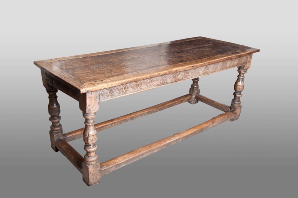 Charles II joined oak long table