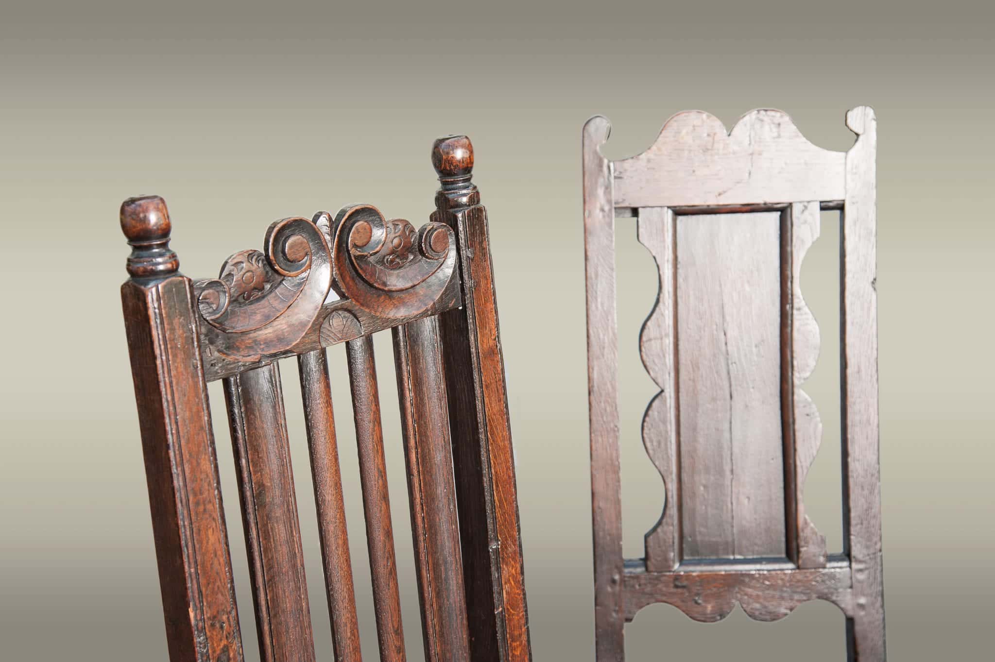 Matched set of 17th century chairs