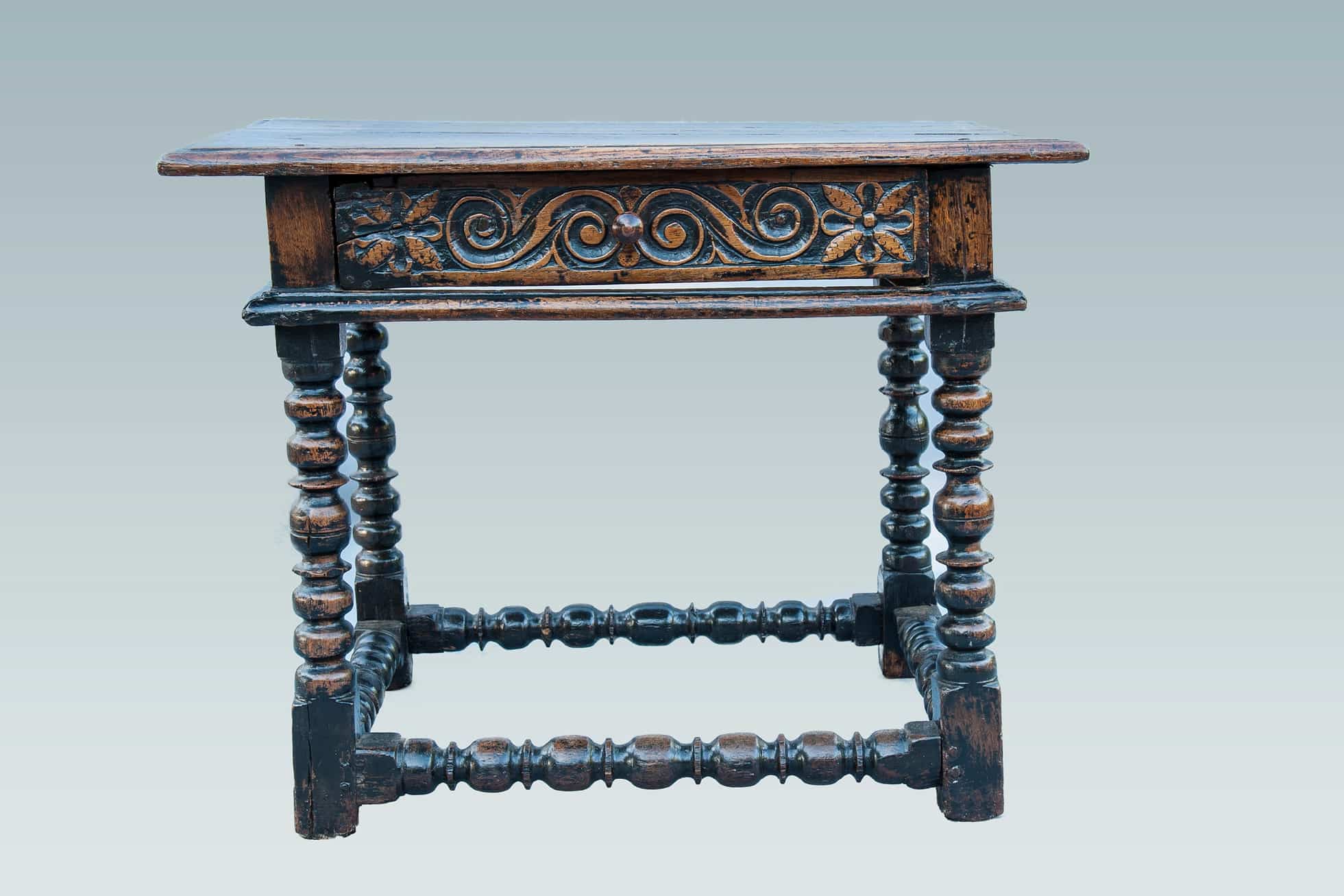 Charles II oak carved side table