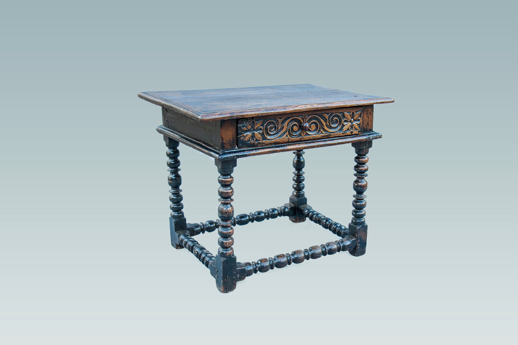 Charles II oak carved side table