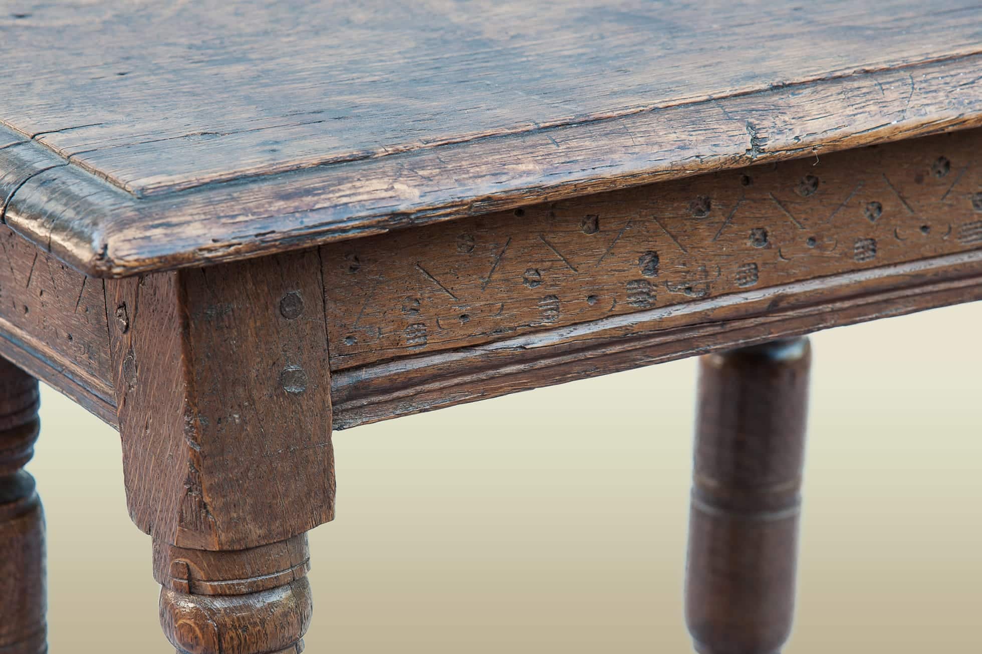 17th century joined oak stool