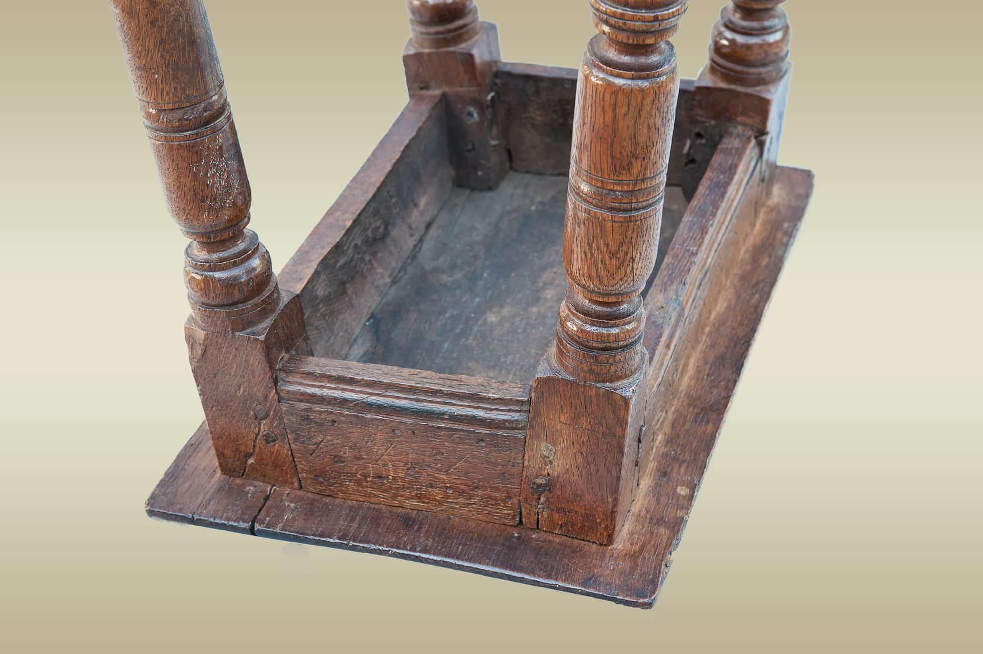 17th century joined oak stool