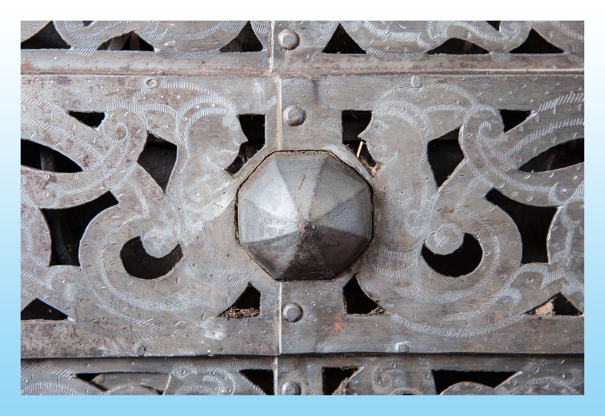 Large 16th century iron strong box