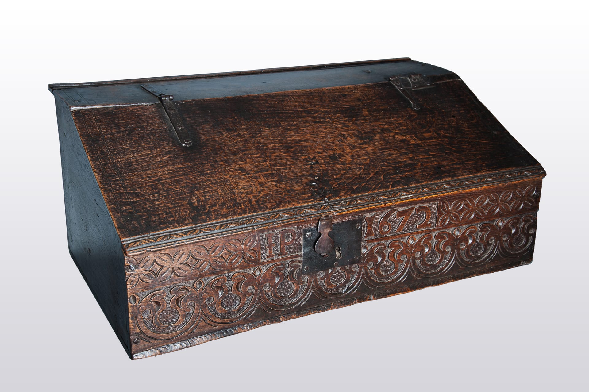 17th century oak writing slope