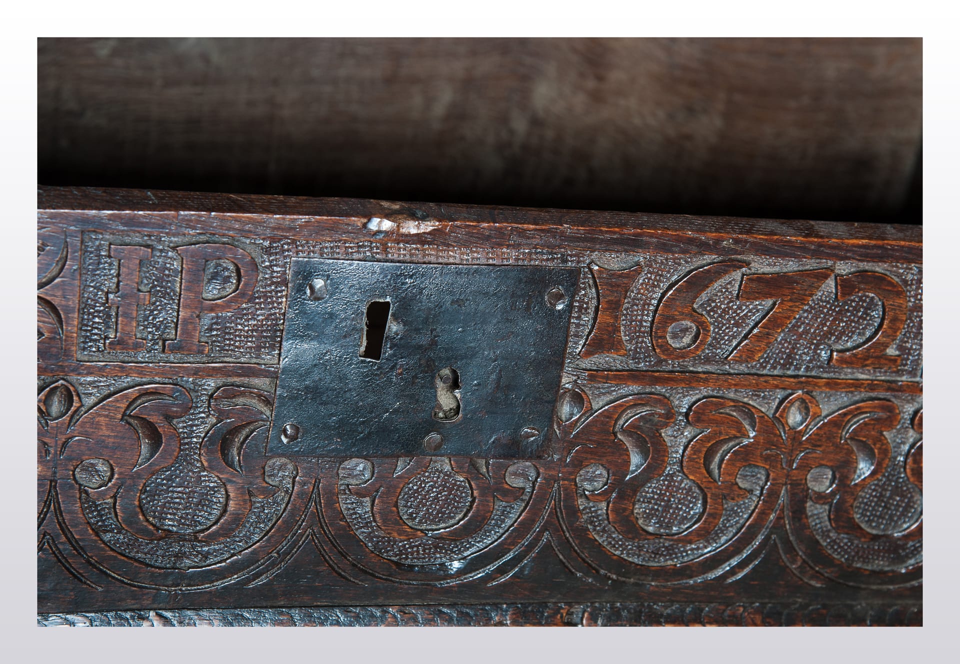 17th century oak writing slope