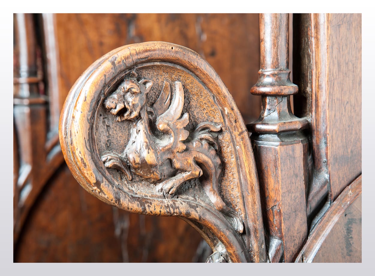 Gothic walnut choir stall
