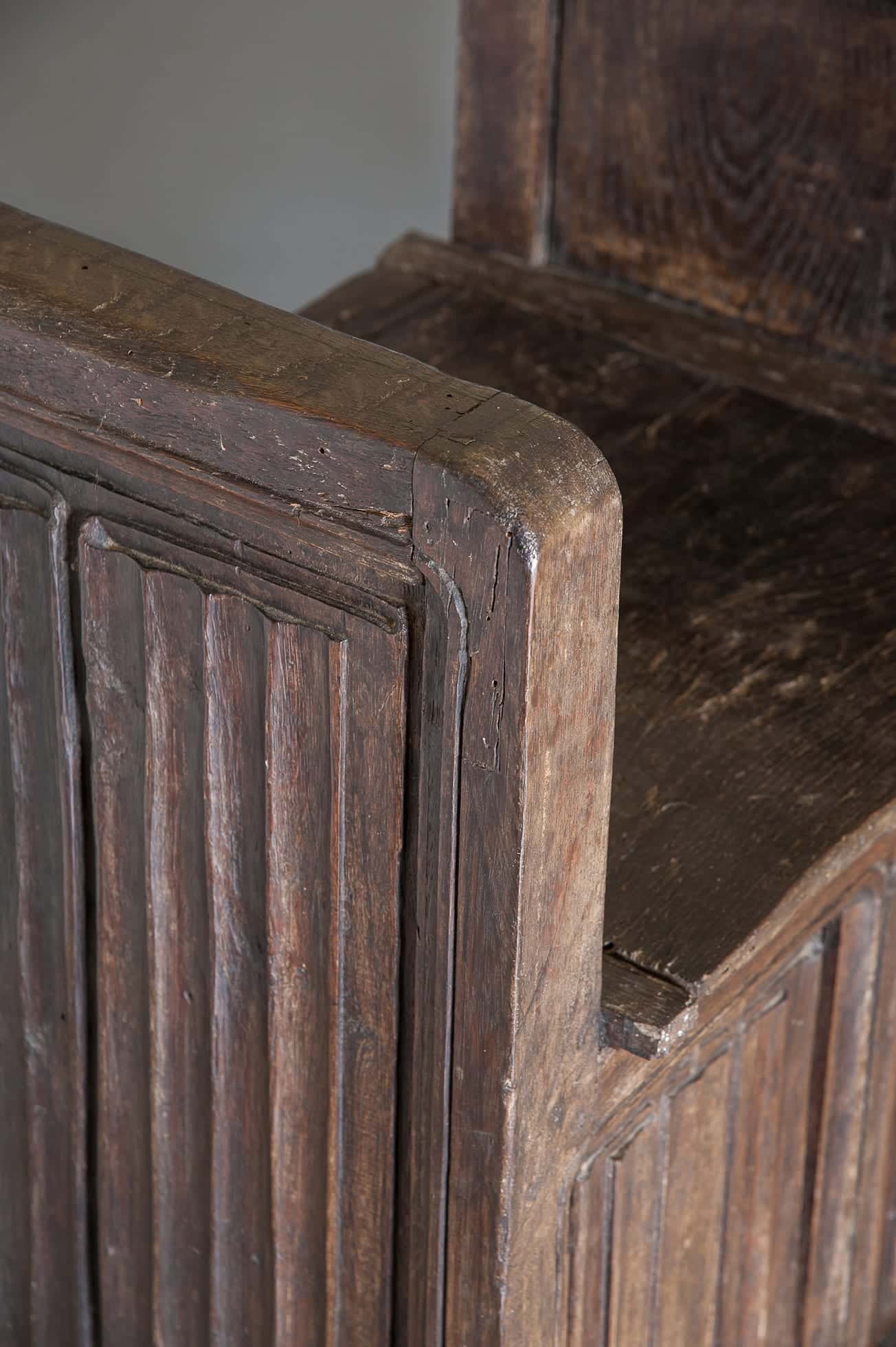 Late Gothic oak bench