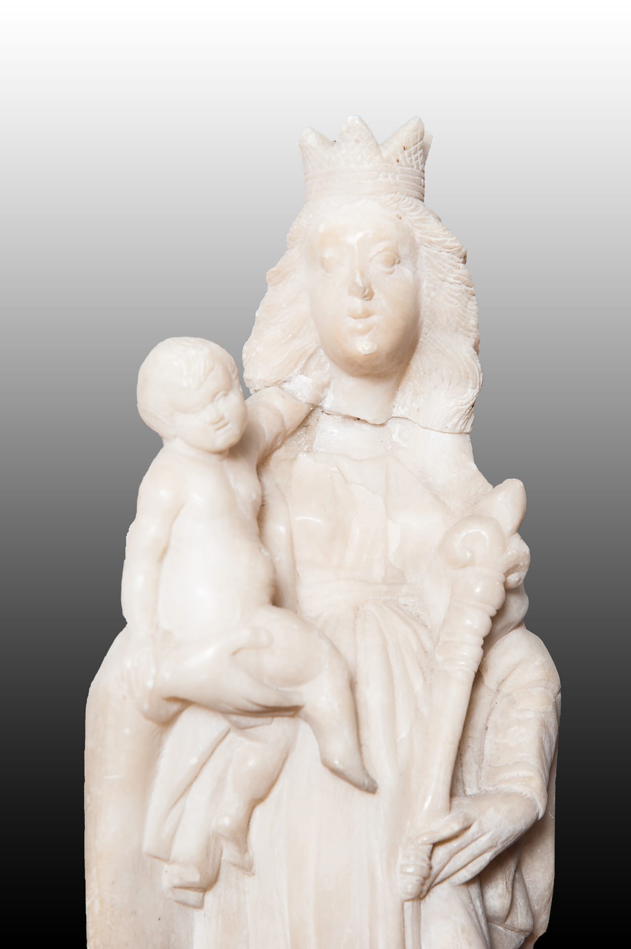 16th century Alabaster sculpture of the Virgin and Child