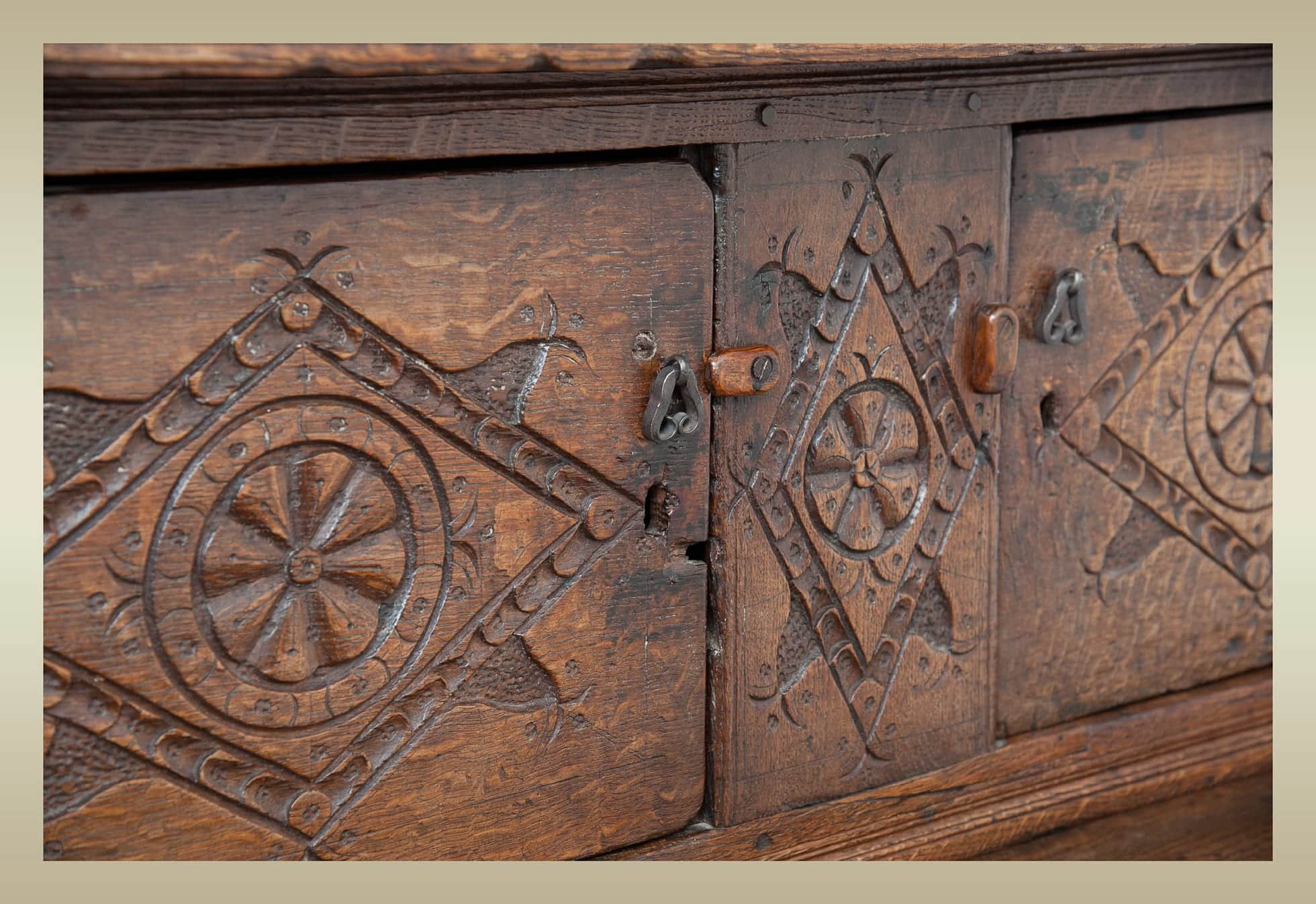 Charles II joined oak press cupboard