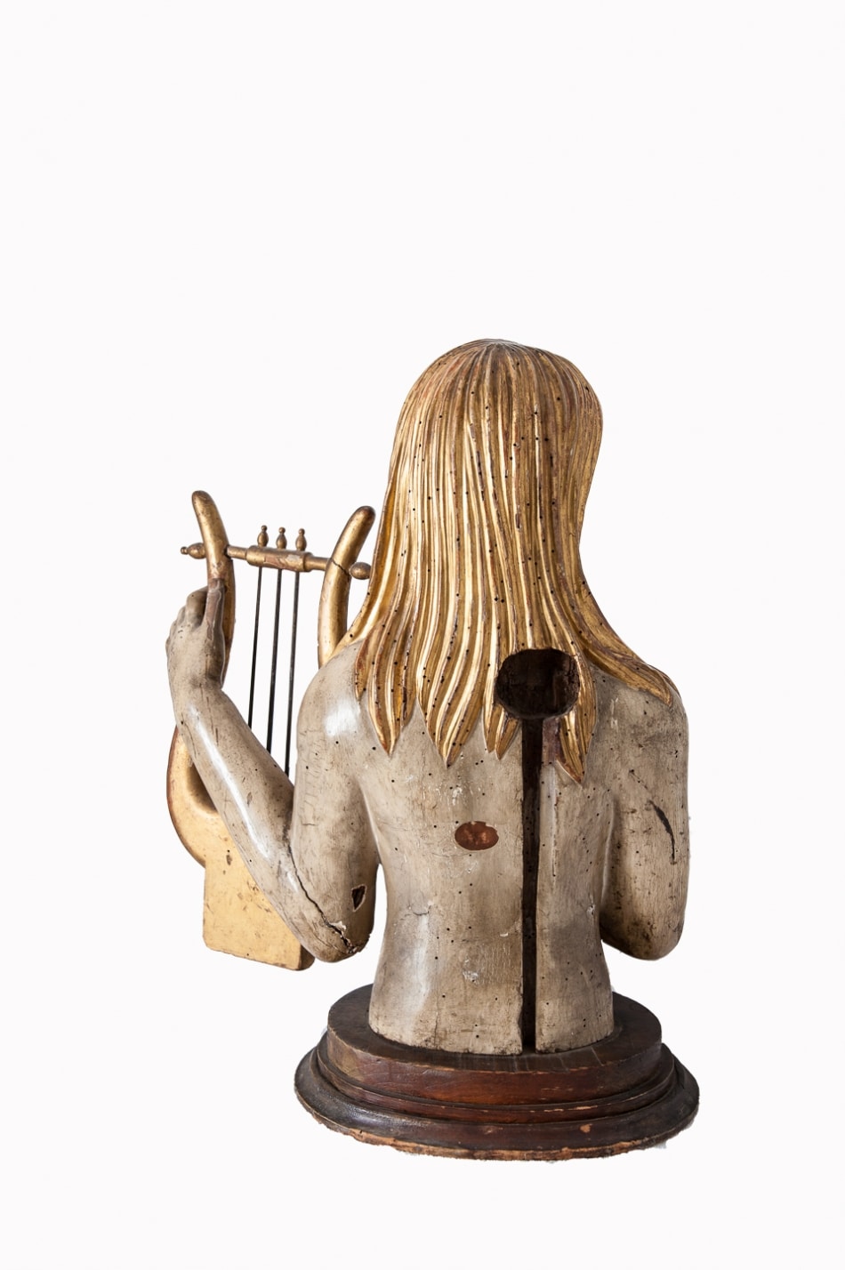 Renaissance female sculpture holding a lyre