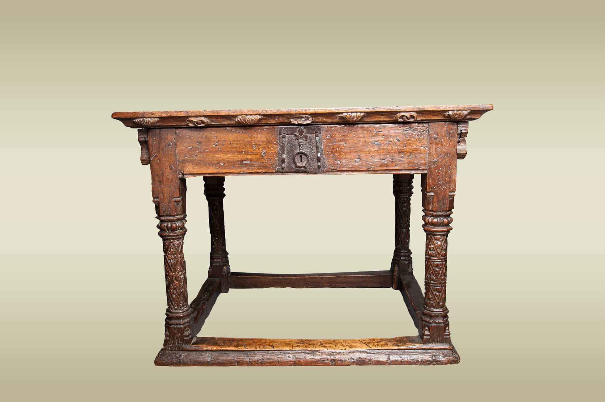 Henry VIII oak carved table