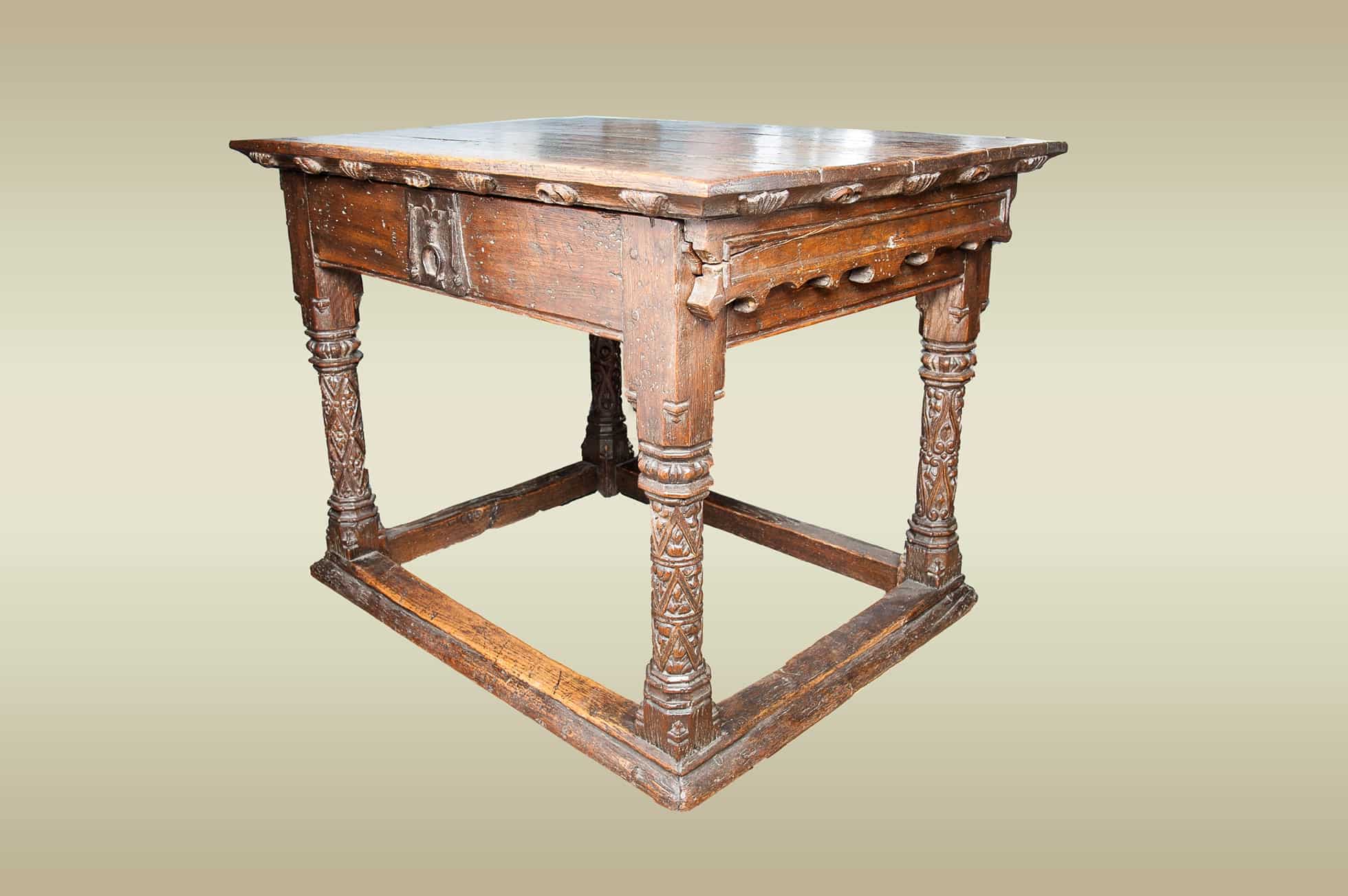 Henry VIII oak carved table