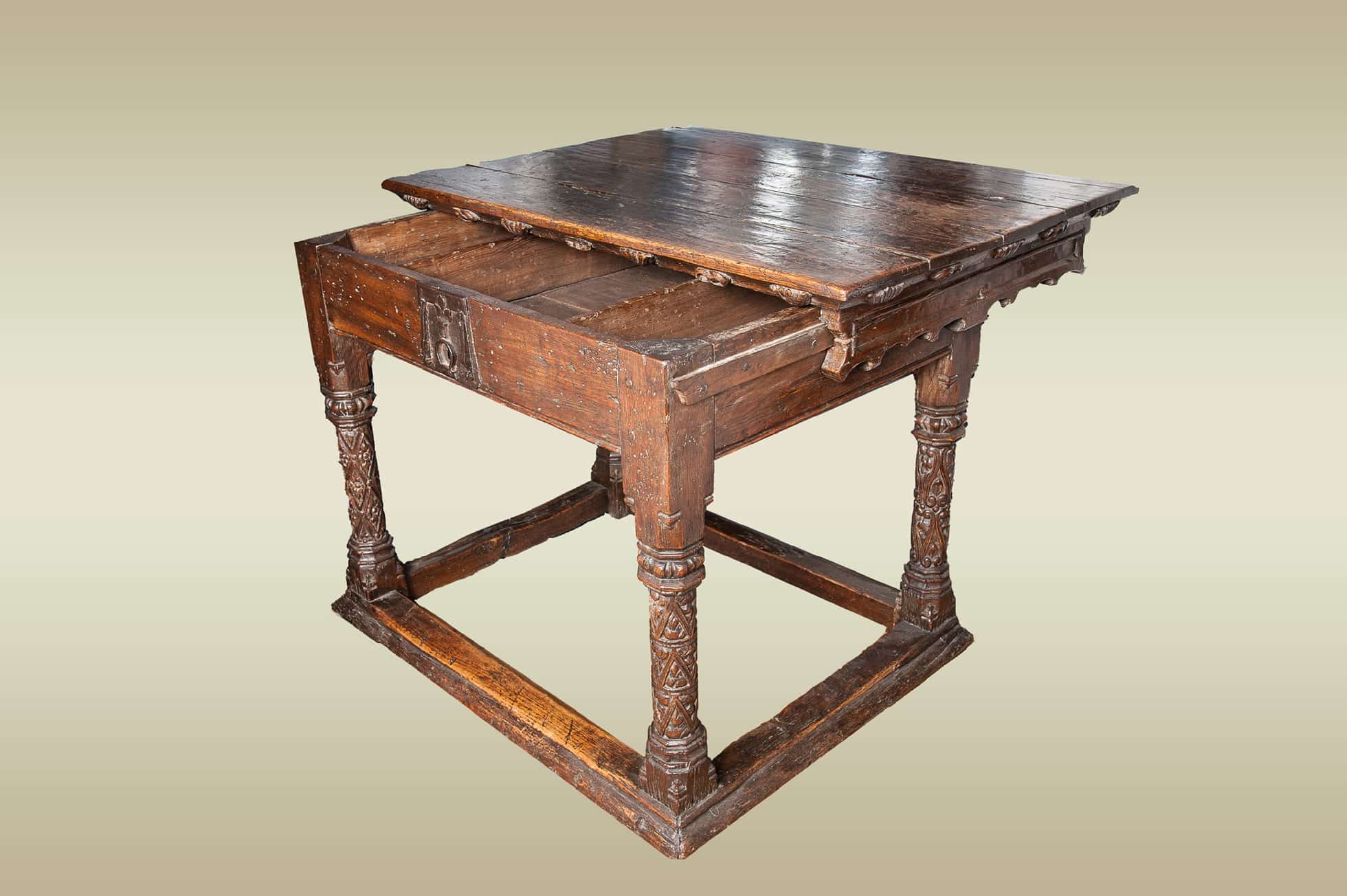 Henry VIII oak carved table