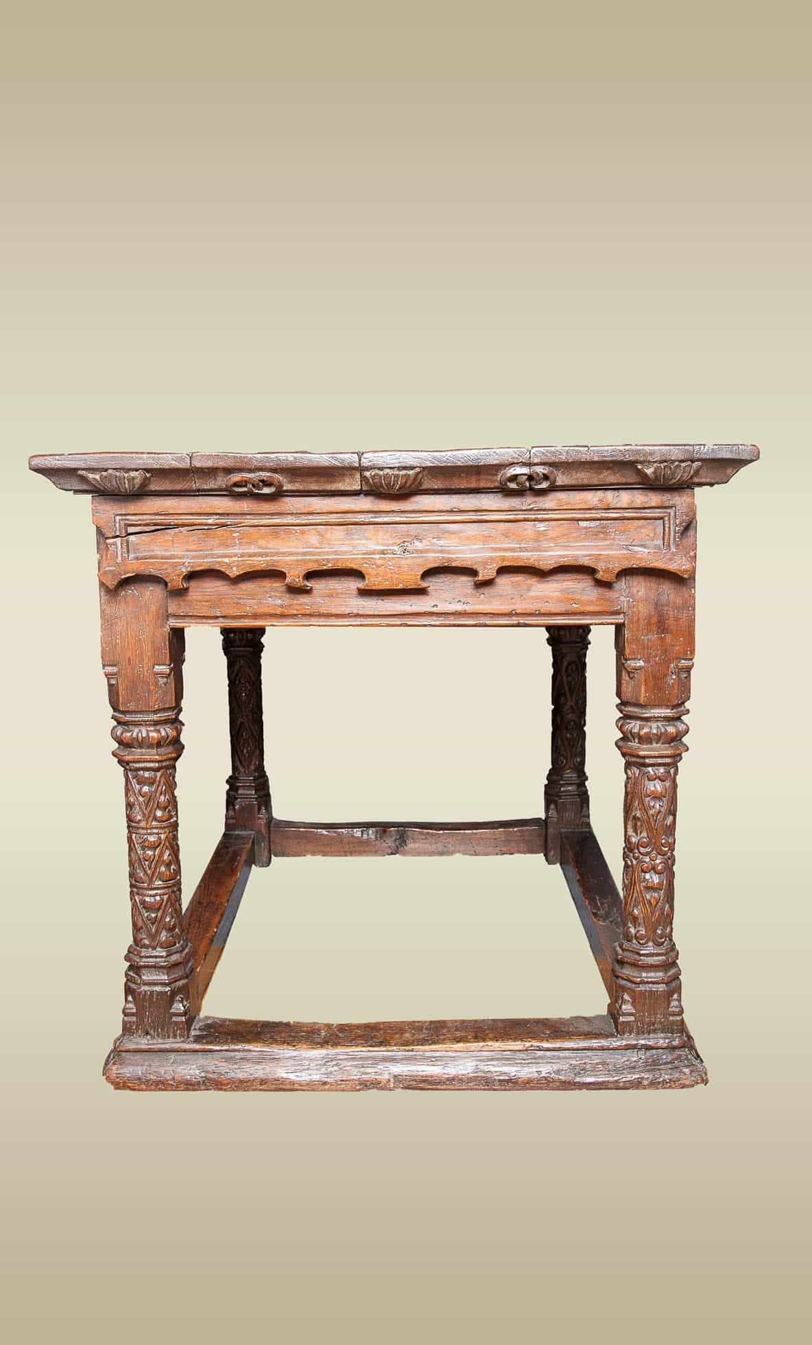 Henry VIII oak carved table