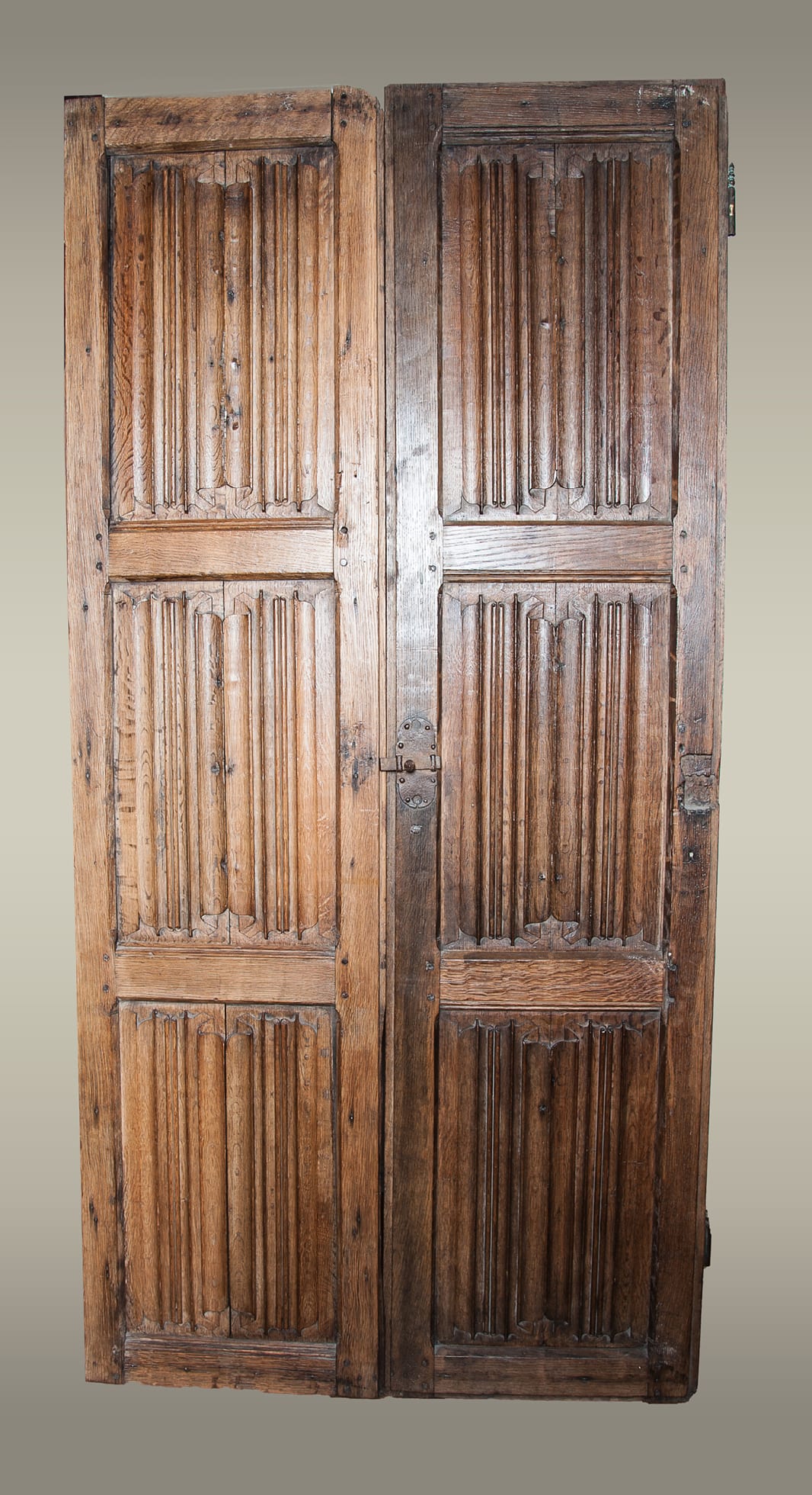 Pair of late Gothic linenfold doors