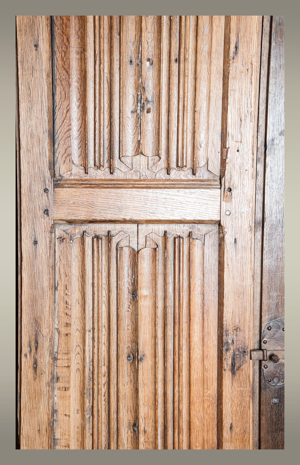 Pair of late Gothic linenfold doors