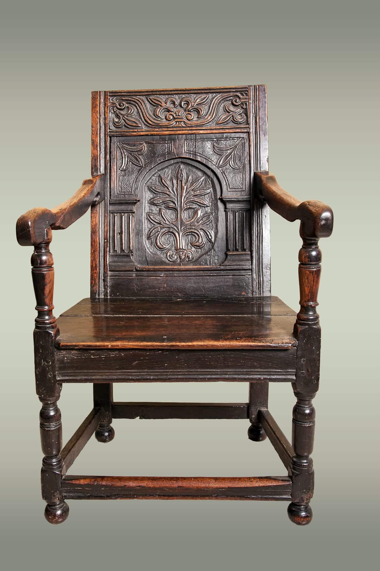 Charles II joined oak armchair