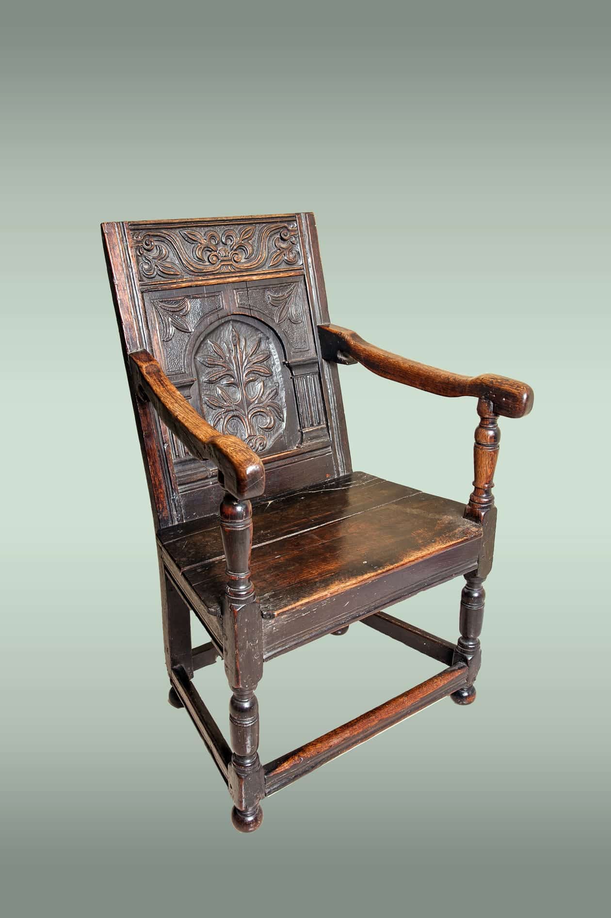 Charles II joined oak armchair