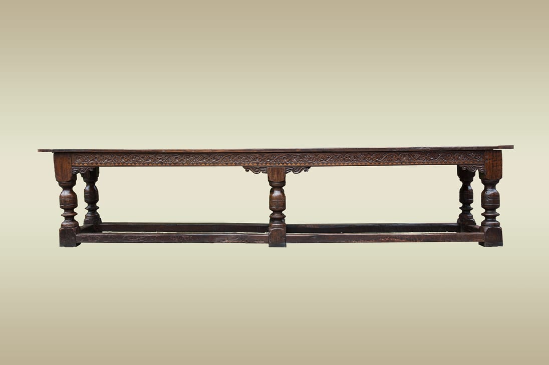 Charles I joined oak six leg table