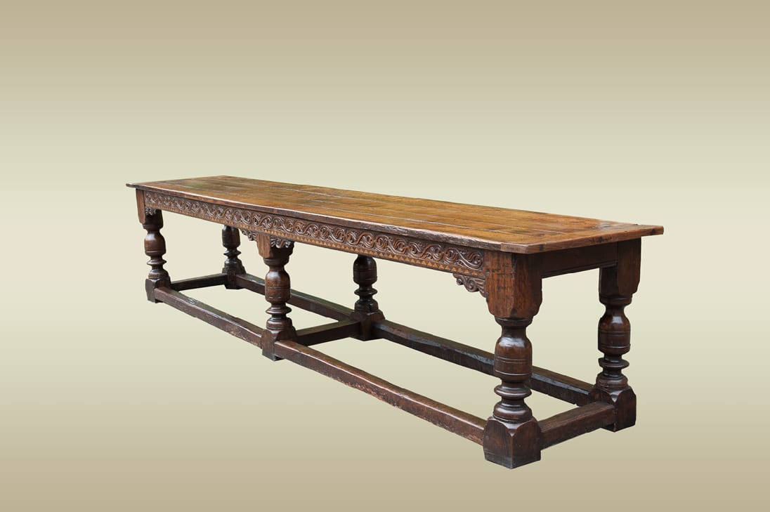 Charles I joined oak six leg table