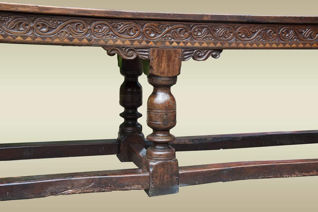 Charles I joined oak six leg table