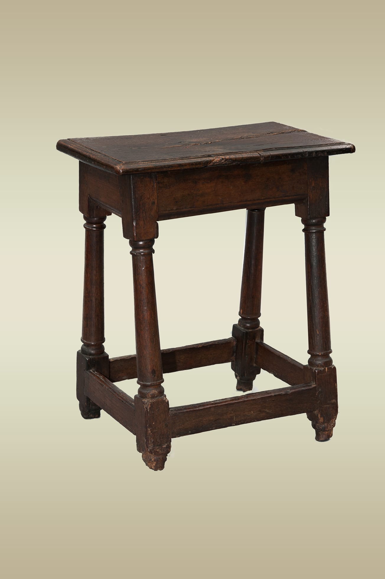 17th century joined oak stool