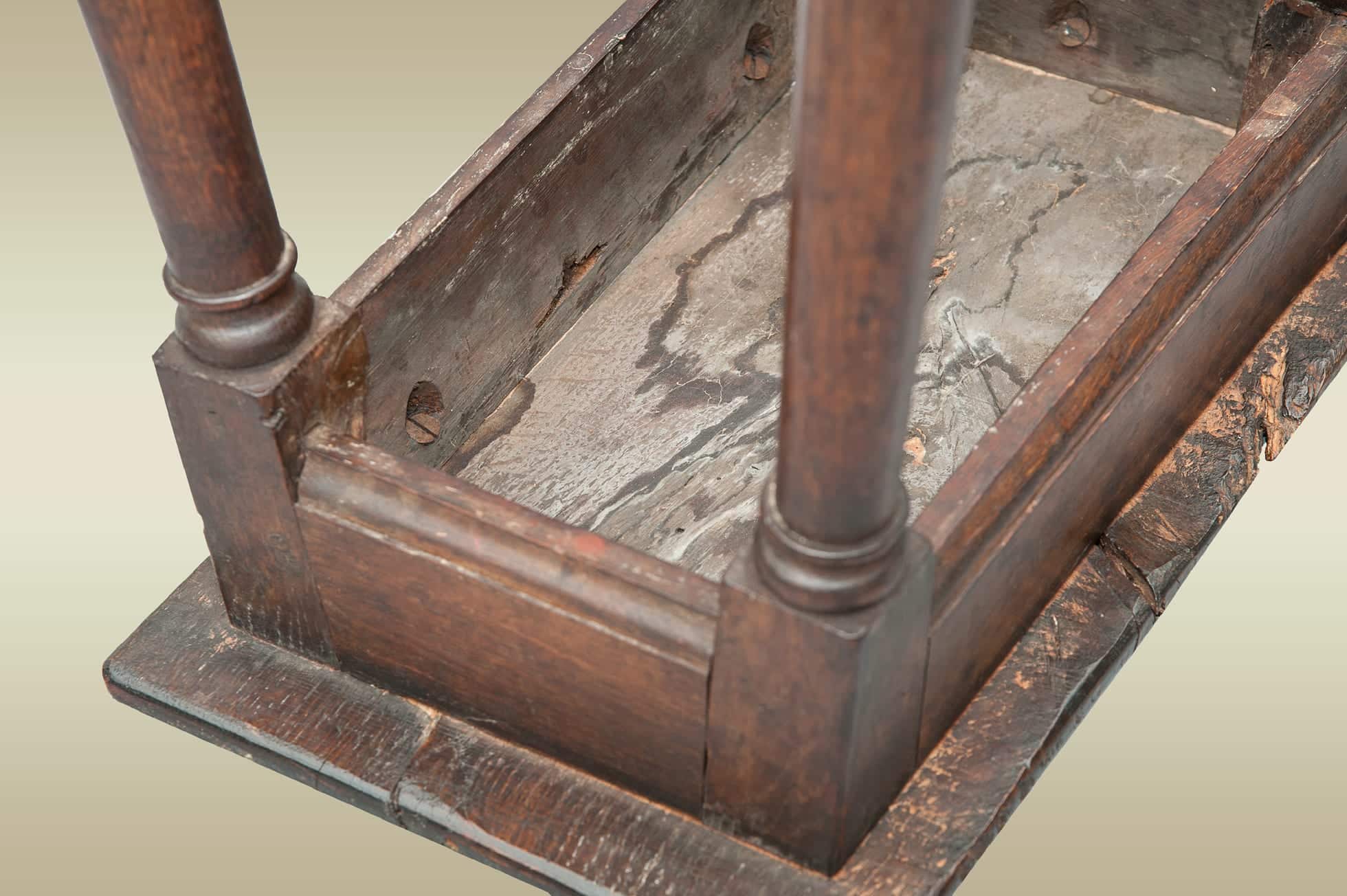 17th century joined oak stool