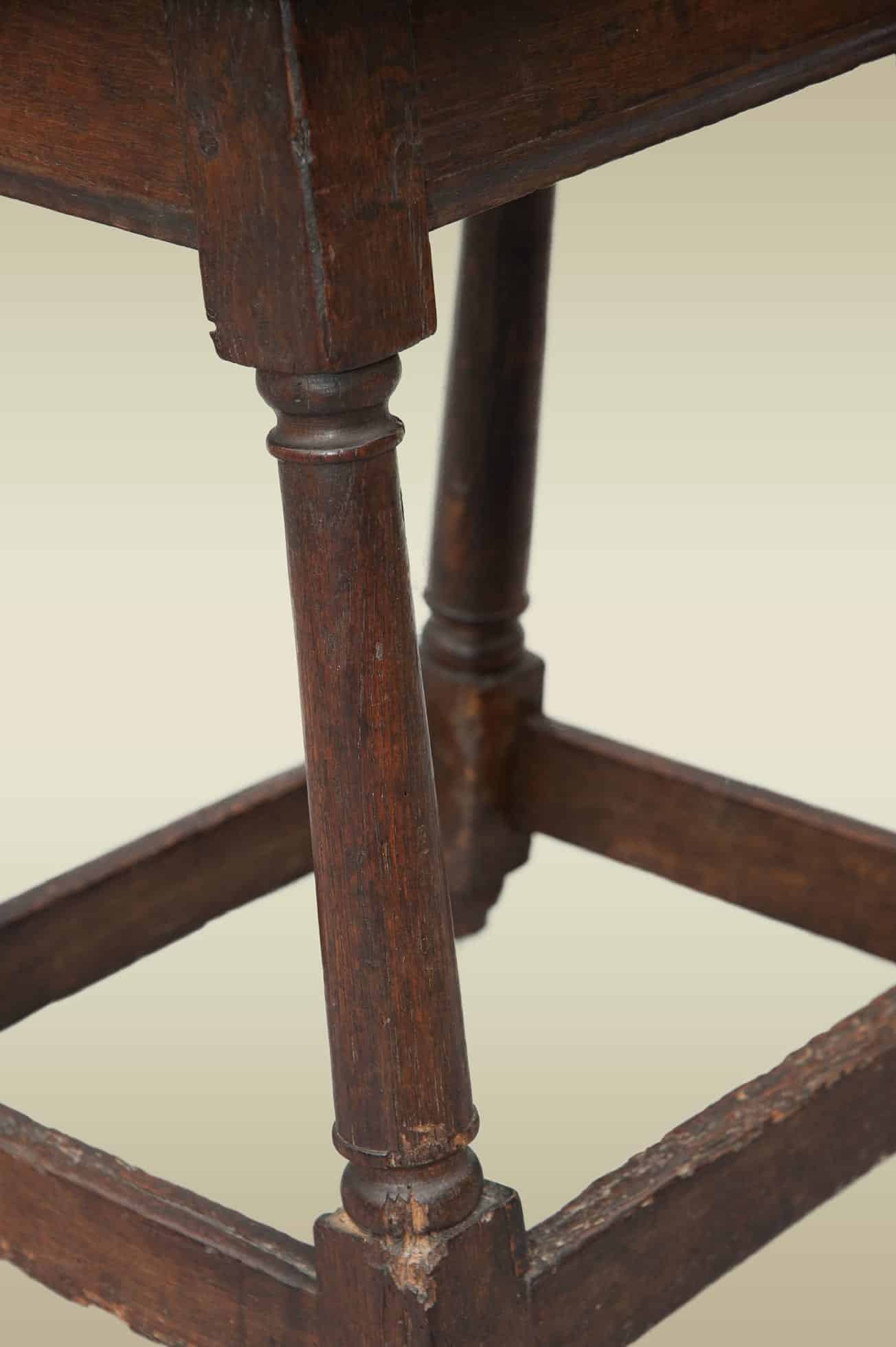 17th century joined oak stool