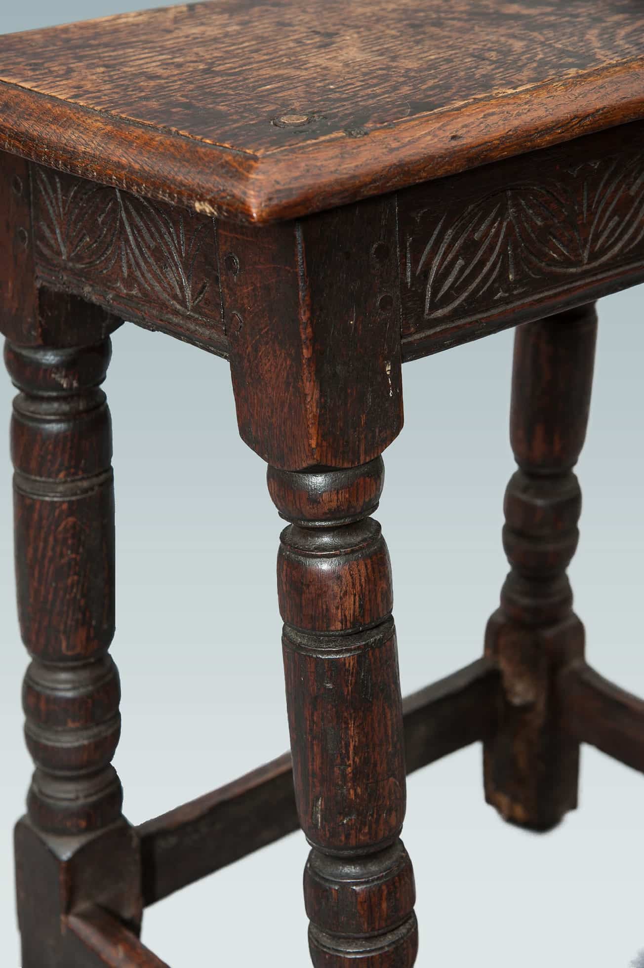 17th century joined oak stool