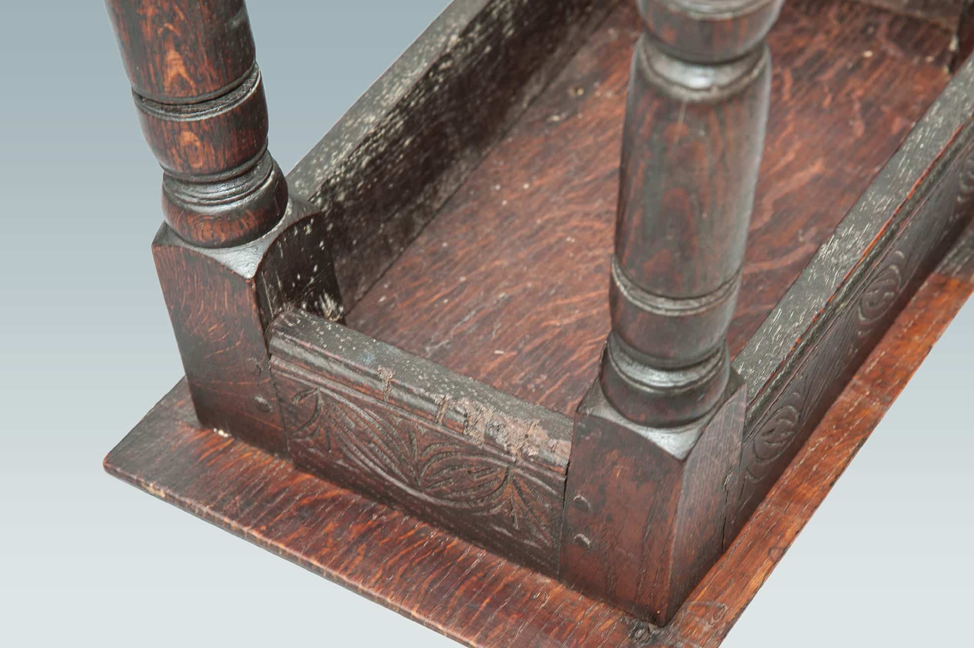 17th century joined oak stool