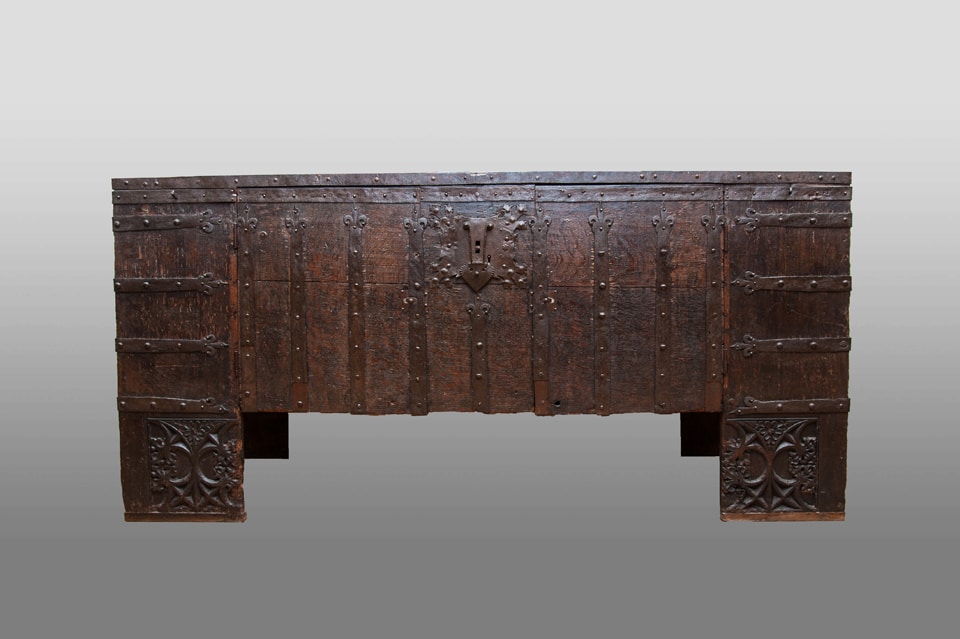 German Gothic iron bound Stollentruhe