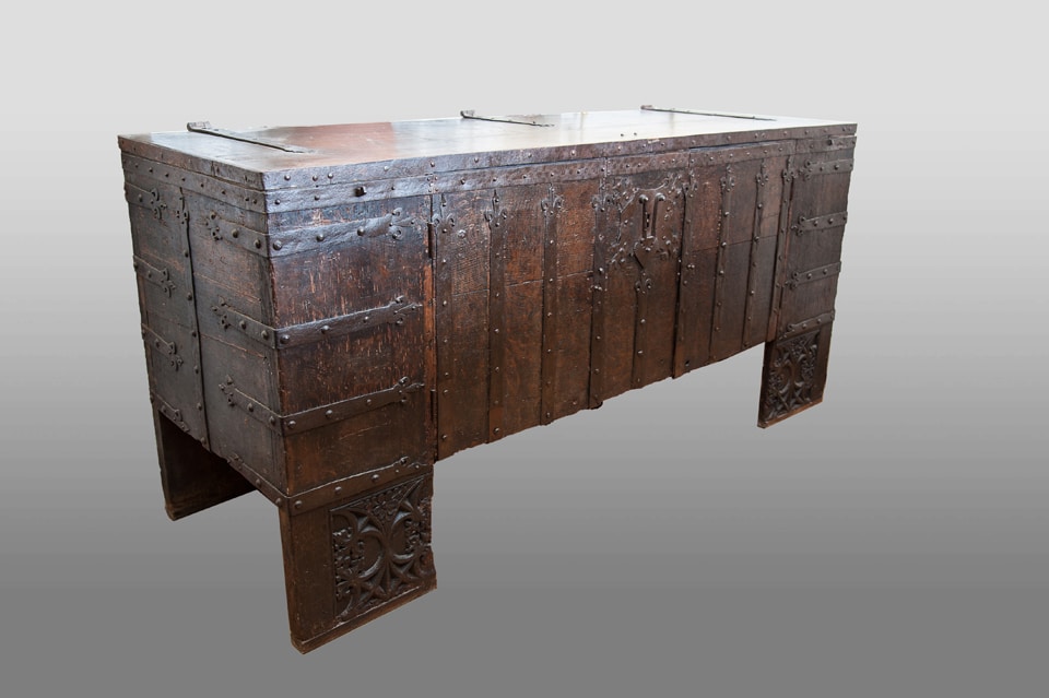 German Gothic iron bound Stollentruhe