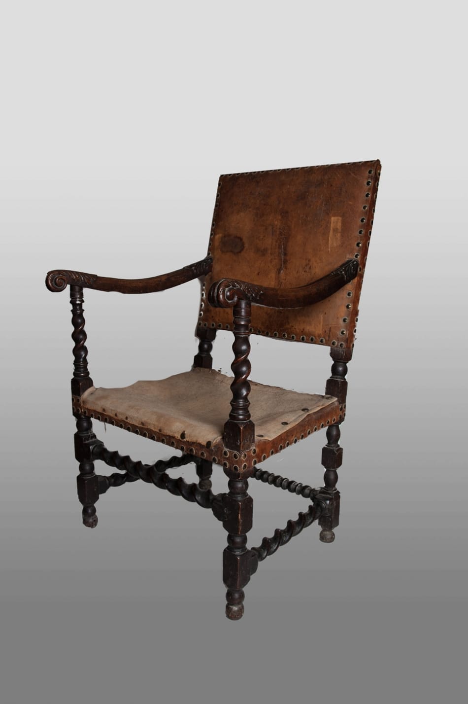 Charles II oak elbow chair