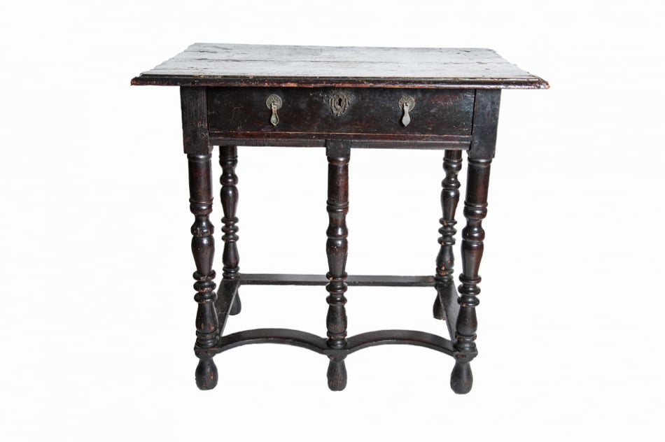 William and Mary black lacquered table