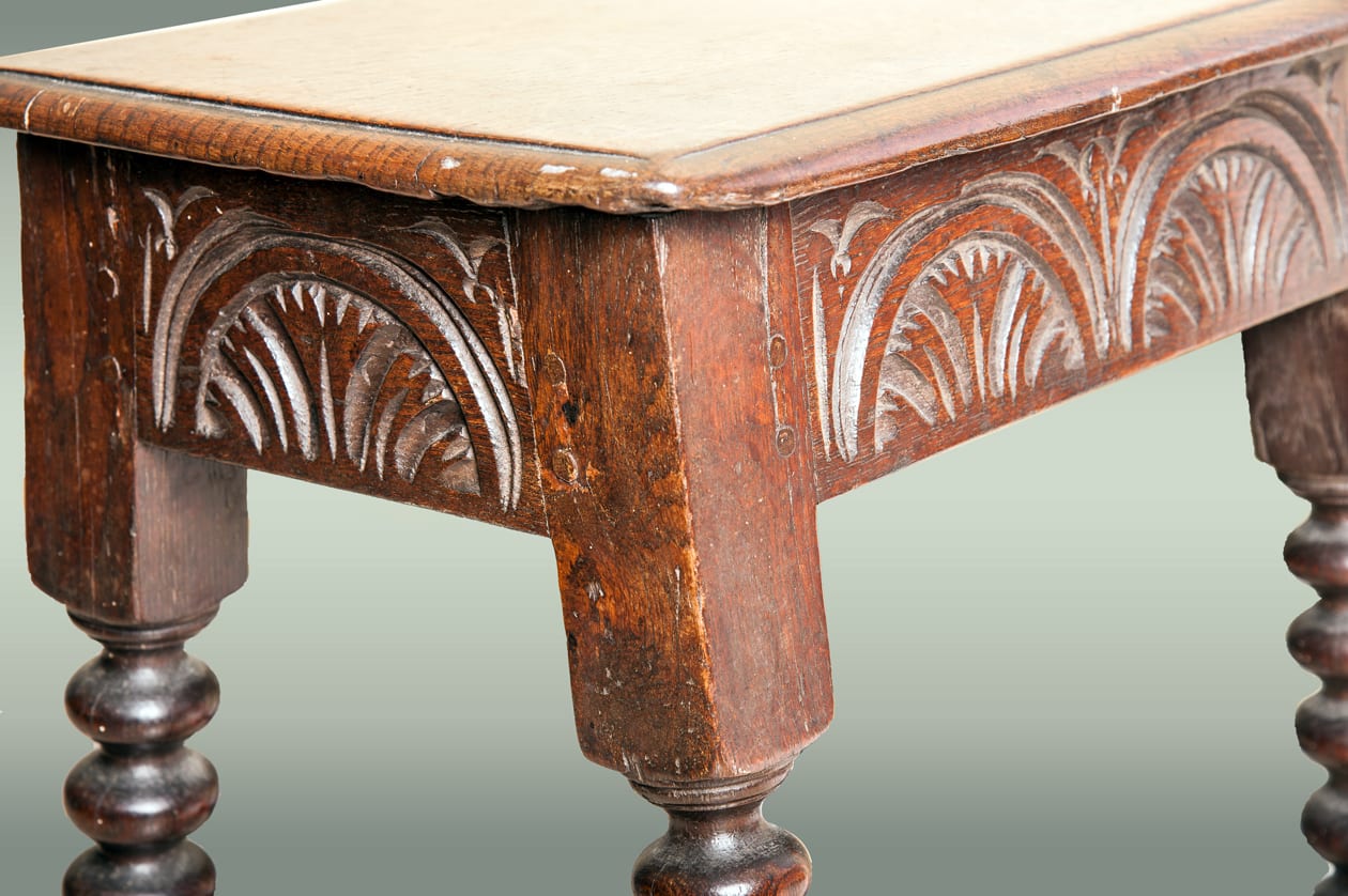 English oak joined stool
