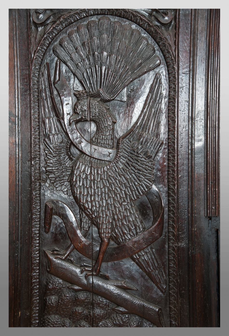 Early 16th century carved panel of a bird
