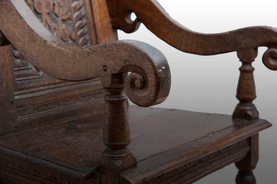17th century joined oak armchair